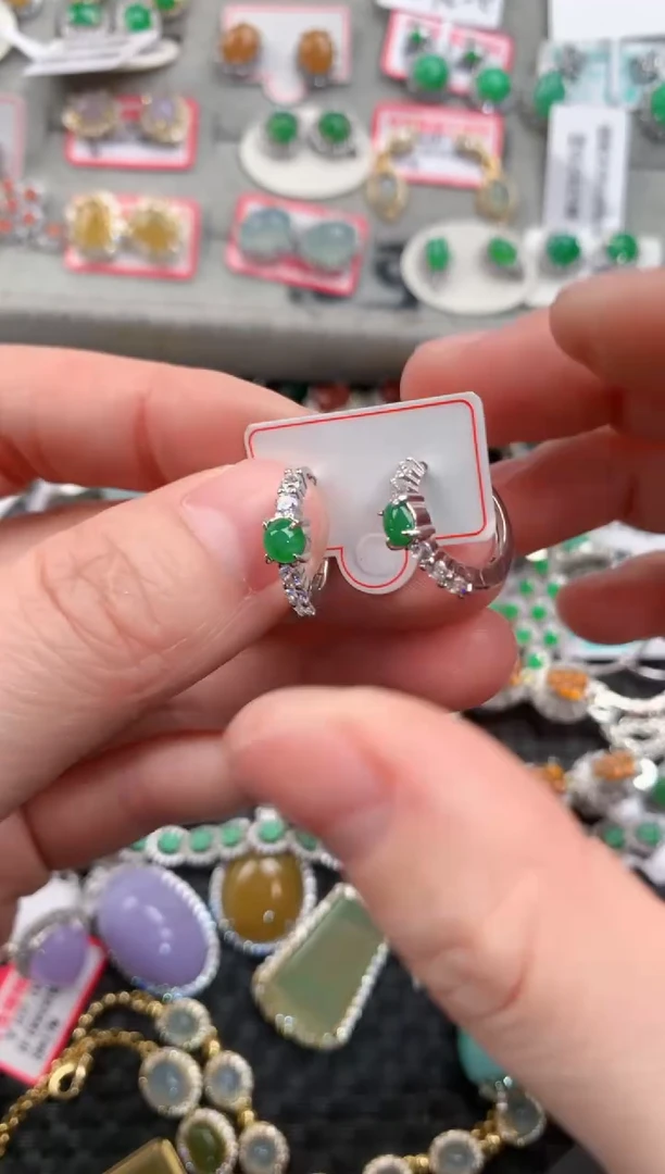 银S925镶嵌戒指翡翠1212---5