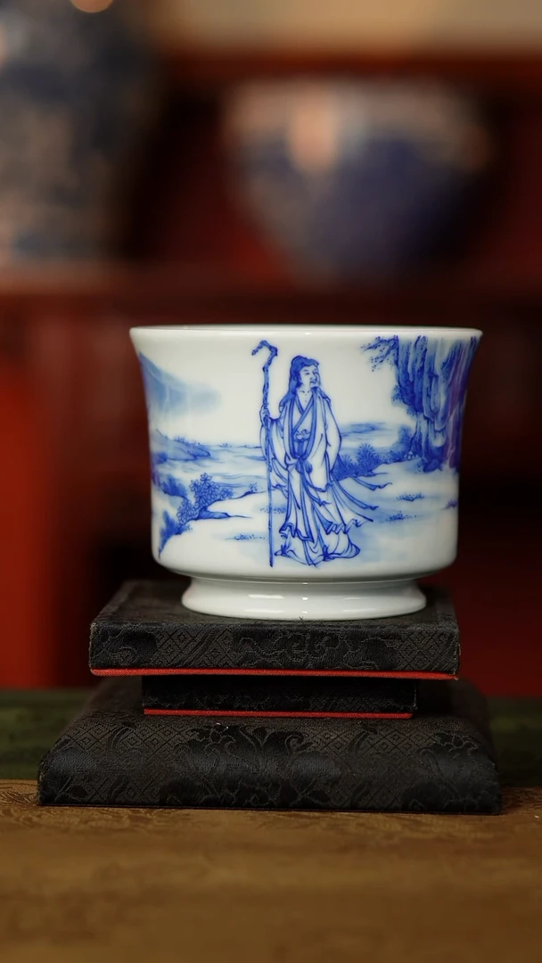 全手工手绘  维摩洁骏马图杯