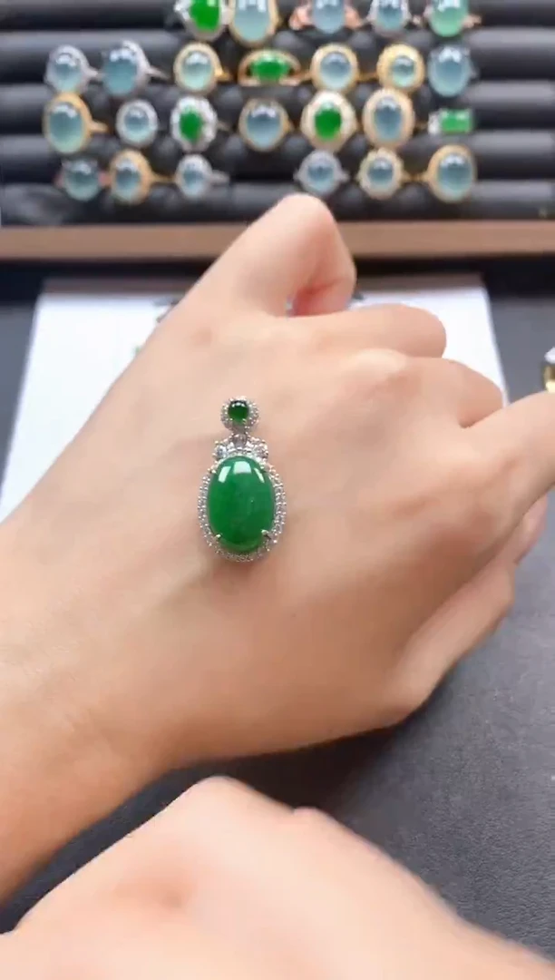 银S925镶嵌戒指翡翠51511