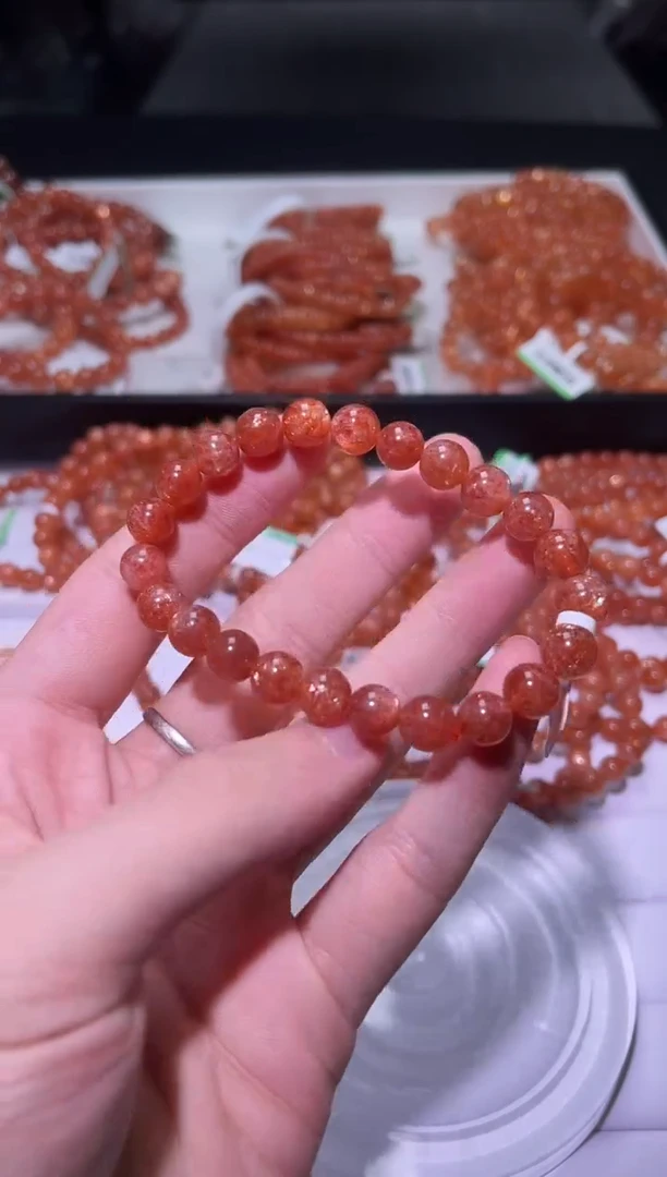 未镶嵌手链长石X112-7mm金太阳单圈-多样性发其一