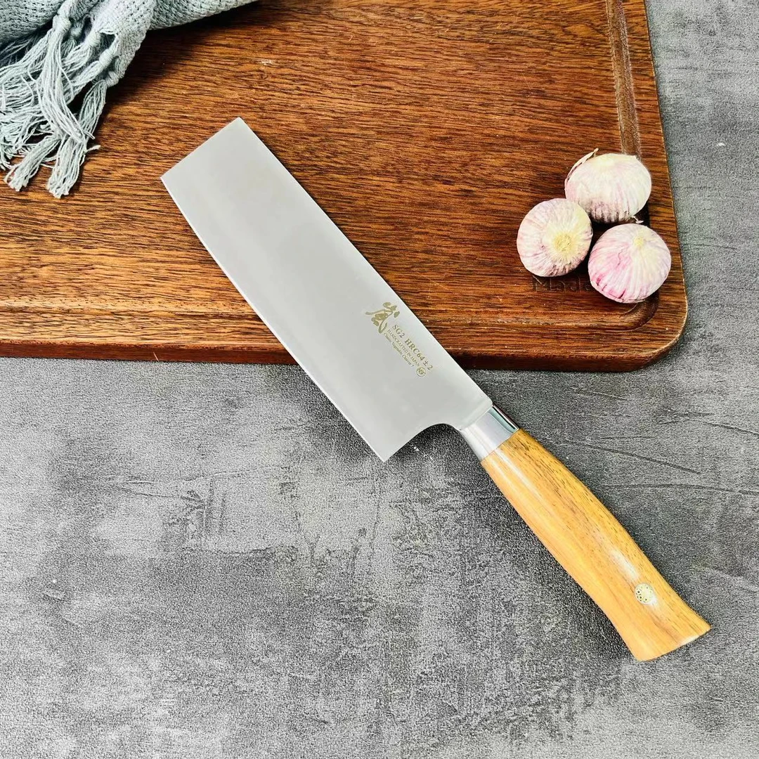 家用小菜刀实木手柄不锈钢日式小菜切锋利厨师切菜切肉专用刀875