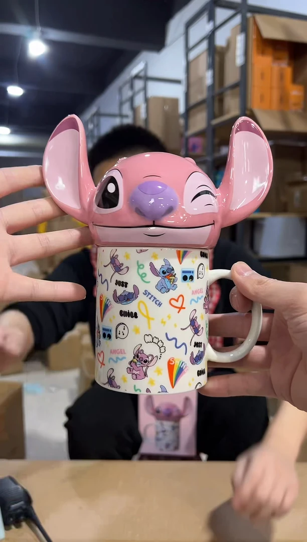 【闪购商品】杯原盒安琪满印带盖杯