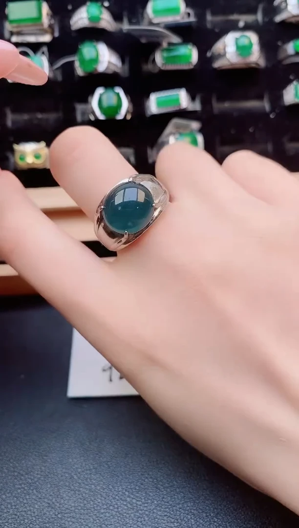 翡翠戒指银S925镶嵌1212121