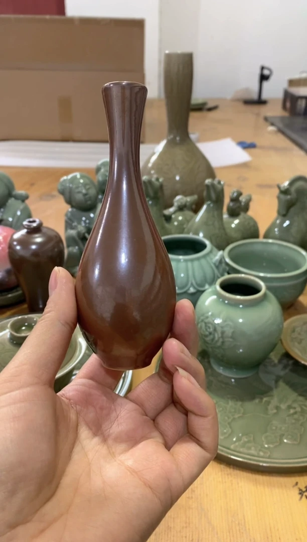 耀州窑瑕疵处理 小号 紫金观音瓶 一个