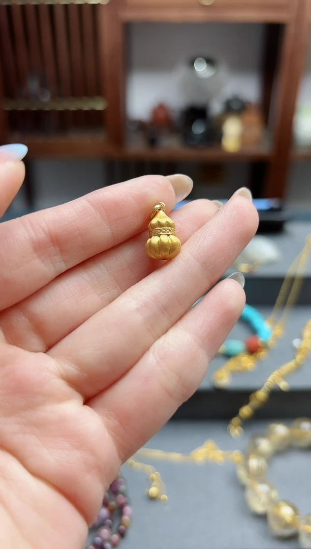 【闪购商品】18K金颈饰18k金葫芦吊坠 MY赠链