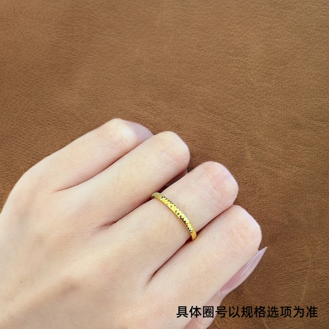 Chow Tai Seng/周大生龙鳞爆闪足金戒指