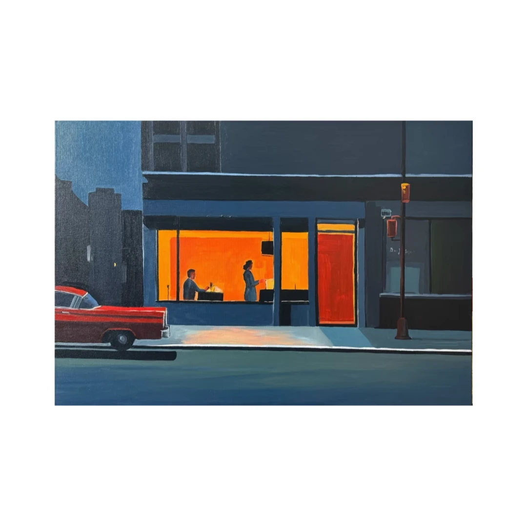 【夜街故事】70*100 丙烯客厅中古复古小众 百搭 艺术装饰挂画