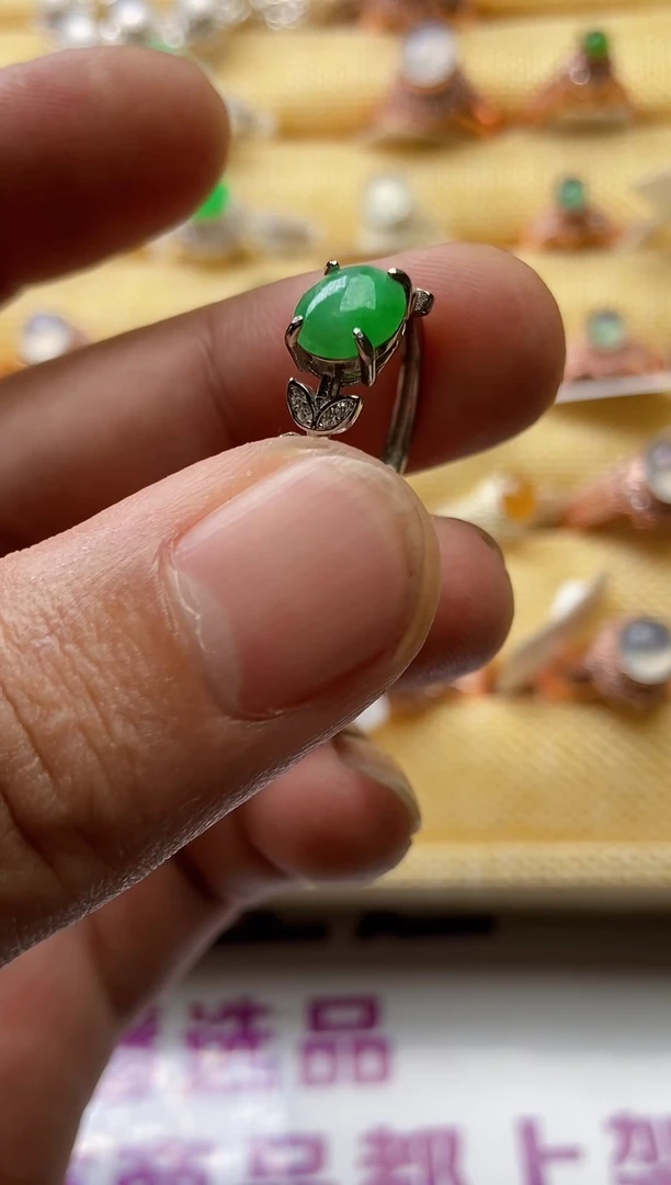 【闪购商品】翡翠戒指银S925镶嵌0000