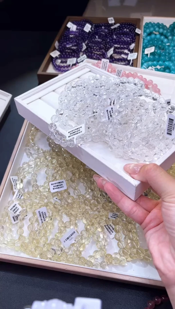 /未镶嵌水晶菠萝珠白水晶手串