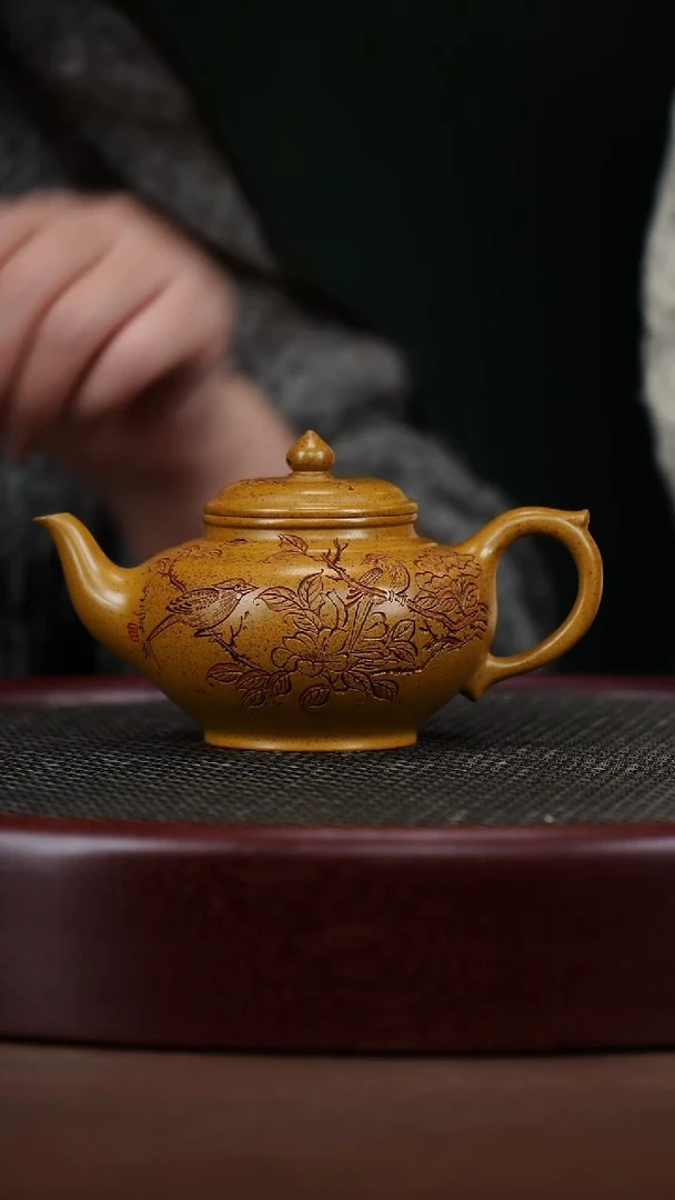 茶壶紫砂14WSY笑樱 龙骨金砂230cc