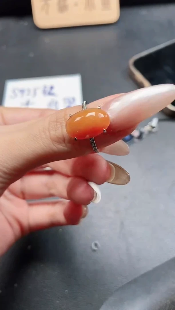 银S925镶嵌戒指翡翠51511