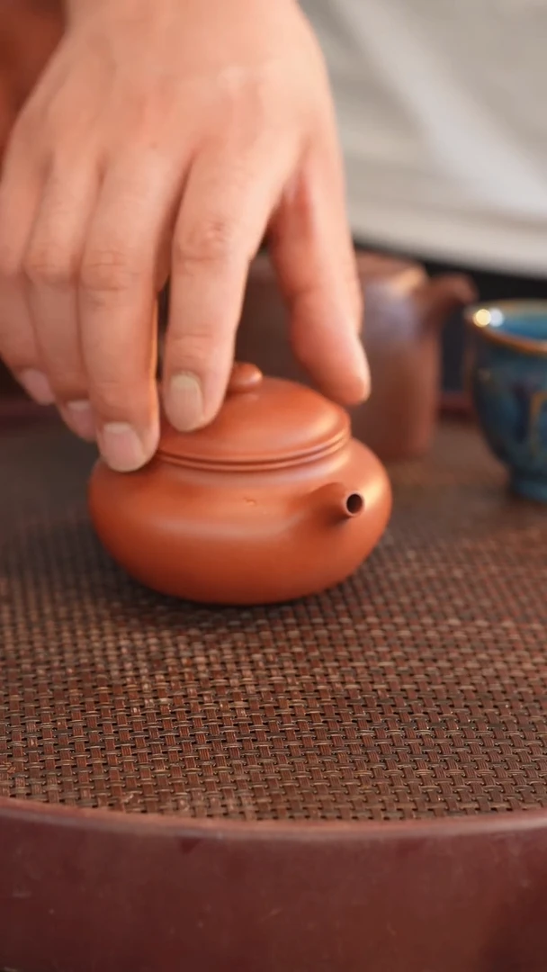 茶壶紫砂全手 大红袍 仿古 微瑕