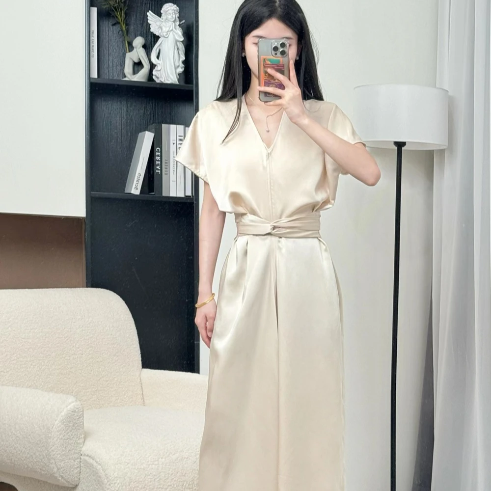 年终请沧25夏季新款法式时尚修身收腰清凉方领连衣裙 2233 QC