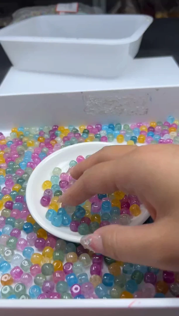 未镶嵌颈饰碧玺w2503彩虹碧玺老型8*7mm*20颗
