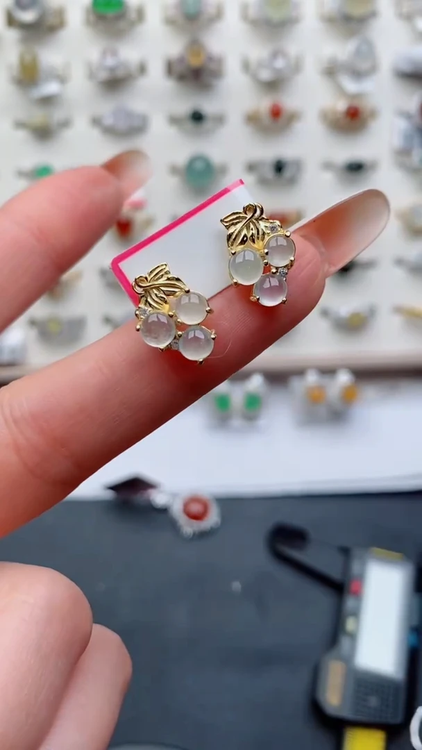 银S925镶嵌戒指翡翠...