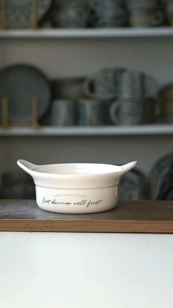 陶瓷微瑕出美墨绿字母烤碗16.5@4-2@