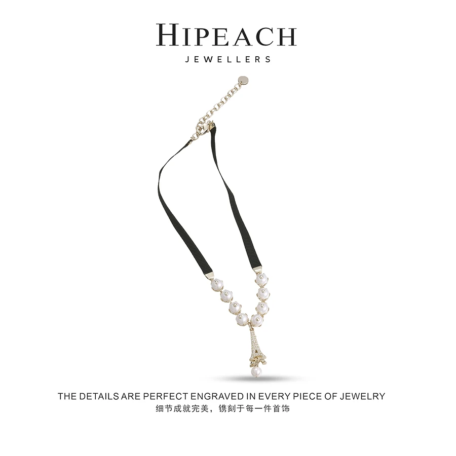 镀K金 ♠铁塔珠珠颈链HTW0048