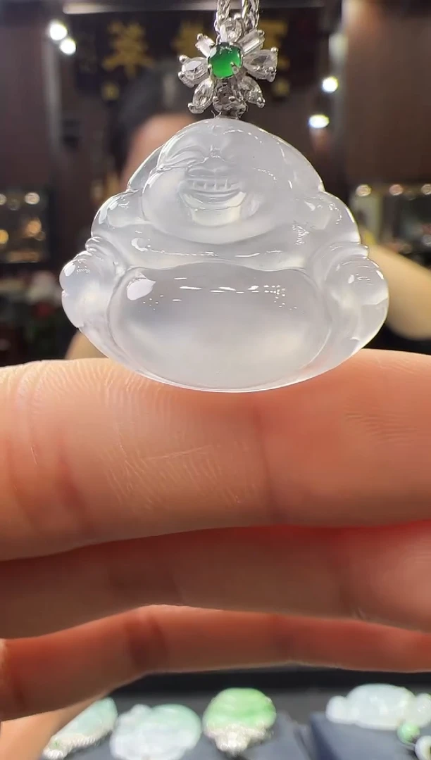 【闪购商品】翡翠颈饰18K金镶嵌佛公不含链