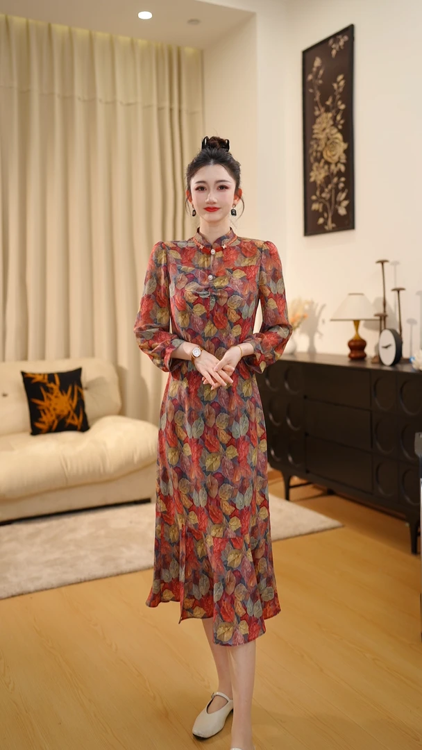 【LZ】优雅显瘦春季时尚大码气质法式气质女装连衣裙DLS0037
