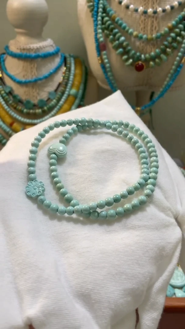 未镶嵌绿松石珠宝半成品3.8mm手串