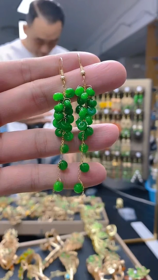【闪购商品】翡翠耳饰合金0605翡翠耳钩