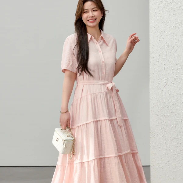 【法式优雅连衣裙】纤莉秀W大码女装减龄休闲时尚夏季裙子QK1280