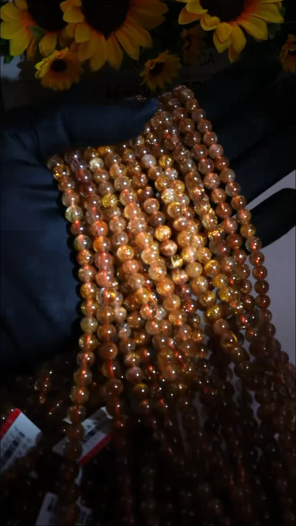 项链未镶嵌水晶L002猫眼金铜发多圈6mm多样性发其一