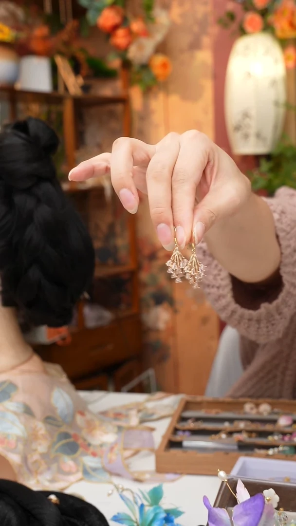 铜合金无锦簪阁绒花