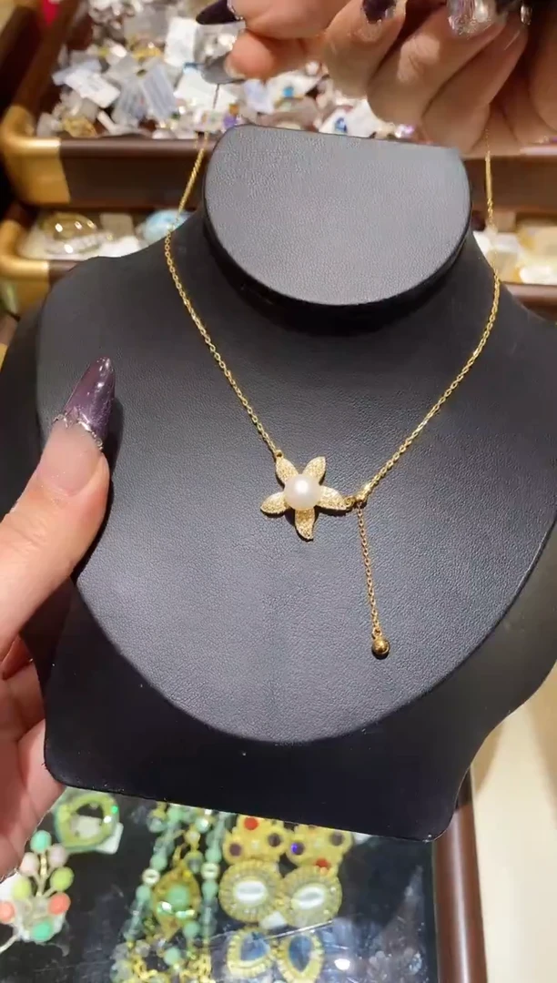 项链银S925镶嵌海水珍珠楚楚珠宝中古甄选不退换