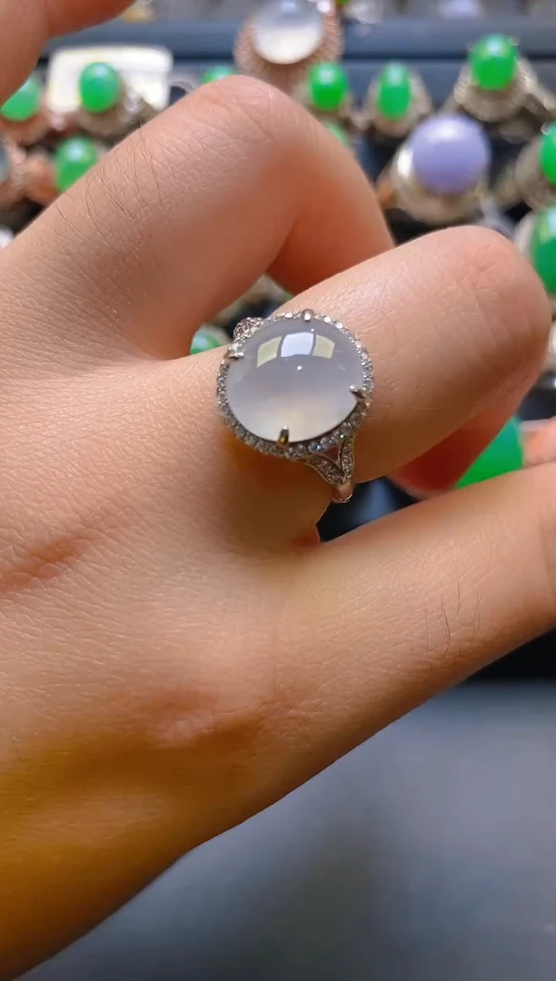 【闪购商品】翡翠耳饰银S925镶嵌天然A货翡翠1