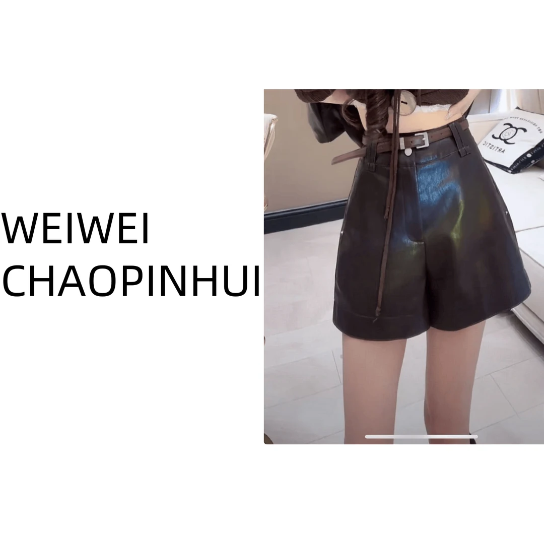 意模【薇薇高端欧货】秋季韩系高腰设计职业显瘦阔腿短裤--30870375