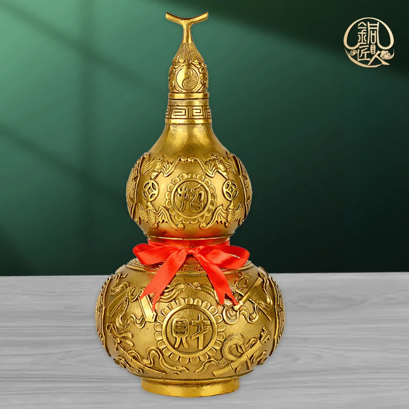 铜葫芦摆件开盖葫芦家居客厅工艺礼品家用装饰品铜摆件