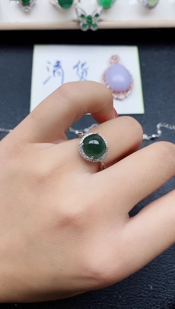 【闪购商品】翡翠戒指银S925镶嵌11111