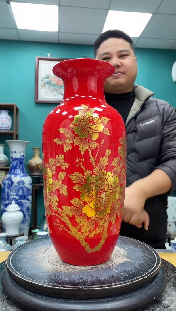 摆件红冬瓜陶瓷摆件