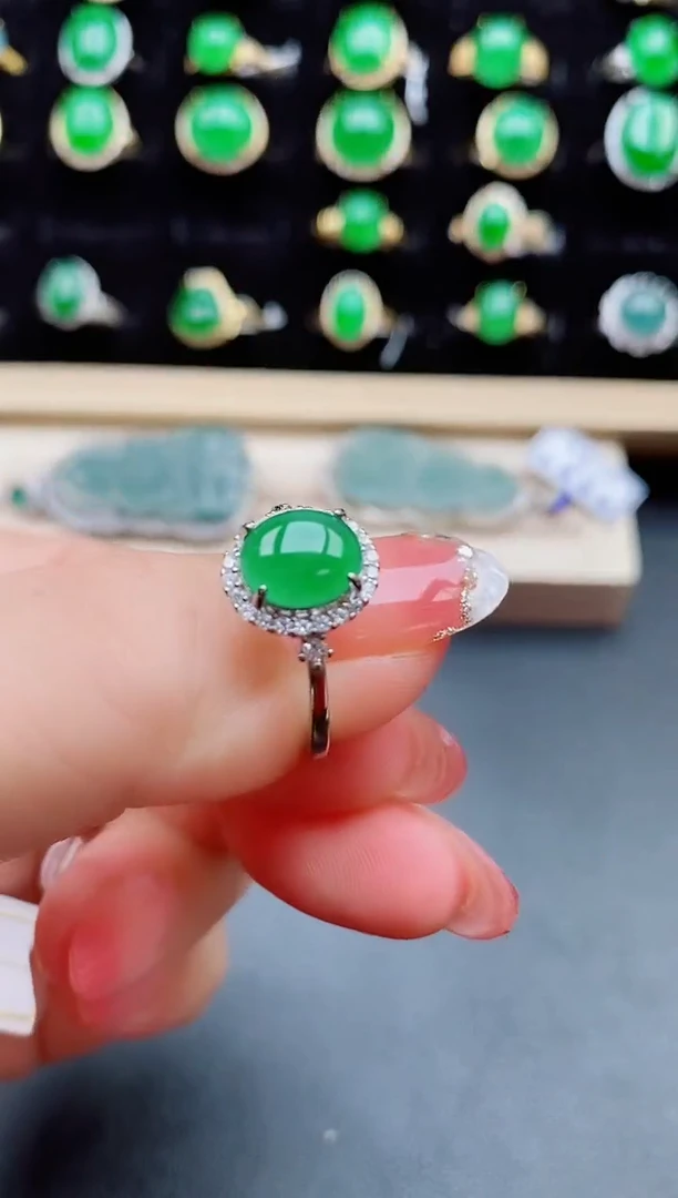 【闪购商品】翡翠戒指银S925镶嵌50800