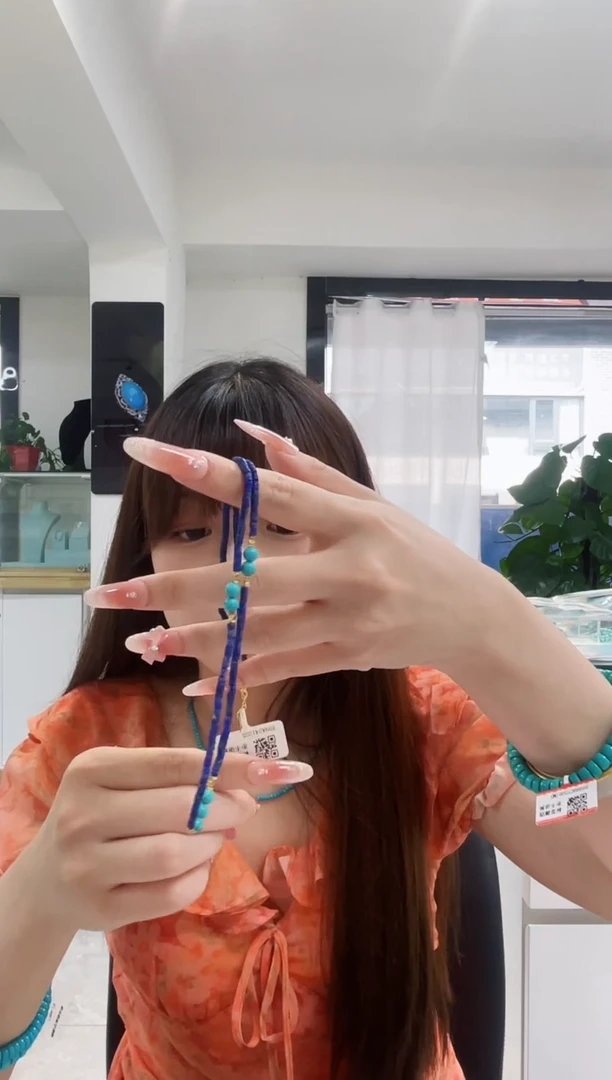 青金石银S925镶嵌项链发货一件