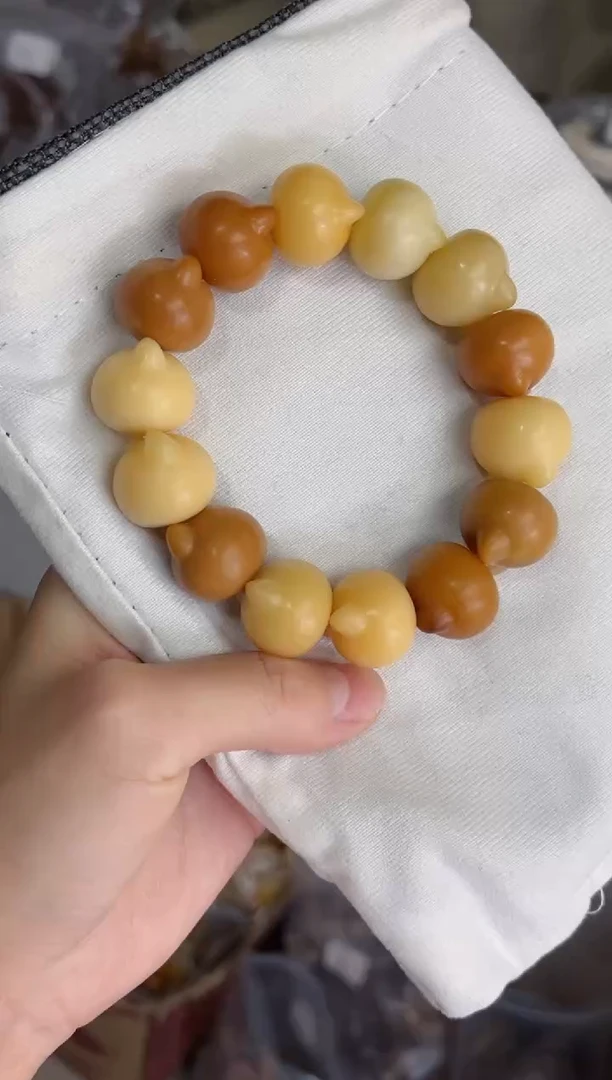 菩提根/象牙果手串a75干磨猫猫头20瑕疵不补