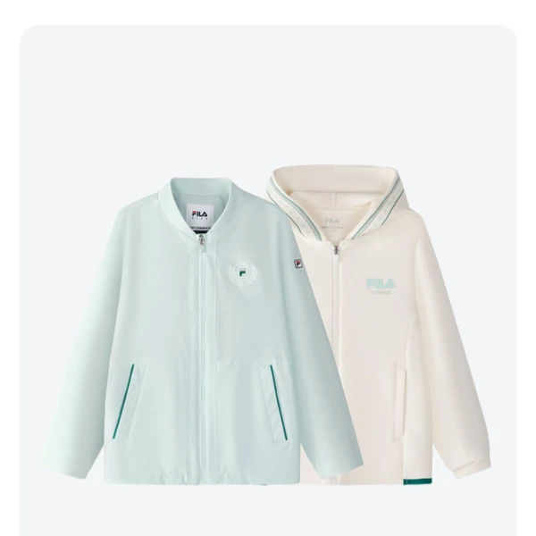 FILA斐乐童装儿童外套网球运动服女中大童外套两件套K12G513713F