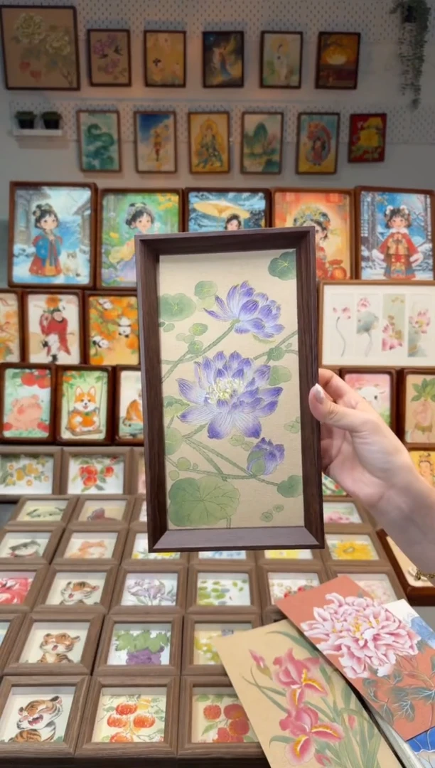 国画紫睡莲 手绘国画27