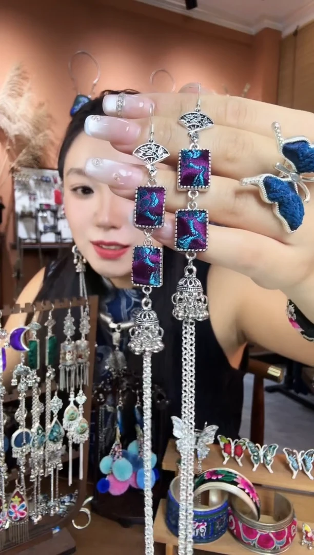 刺绣纯手工民族风耳环