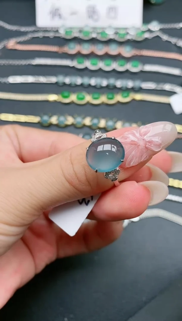 翡翠戒指银S925镶嵌11111