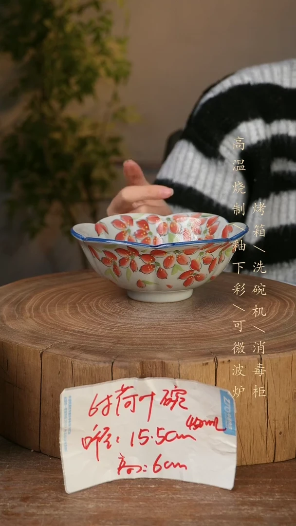 碗瓷景德镇手工手绘高温瓷釉下彩