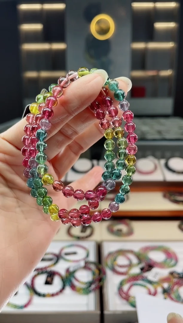 未镶嵌老矿碧玺三圈手串5mm+碧玺（多样性发一条）Q