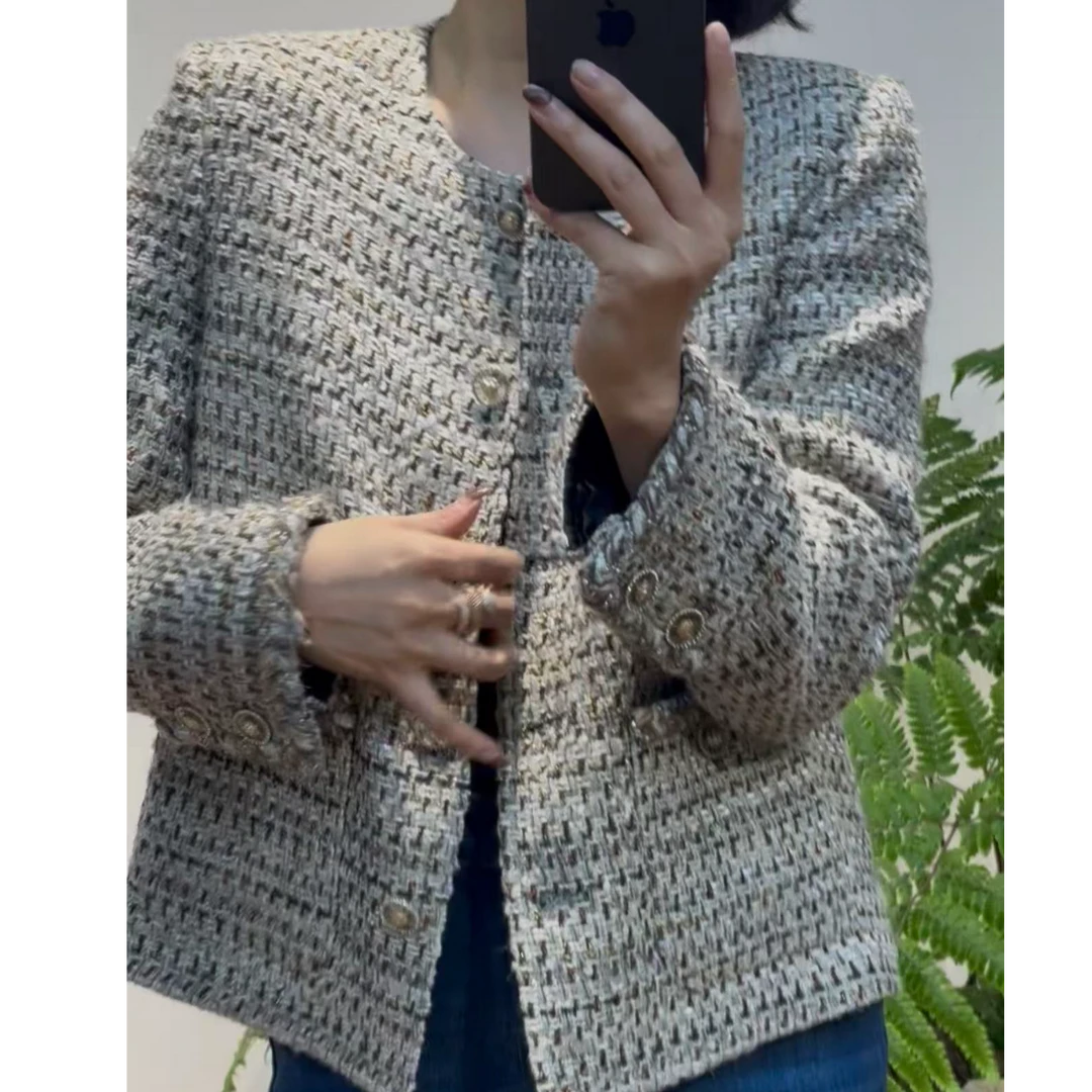 TANTAN 早秋通勤百搭显瘦修身小香风外套2822