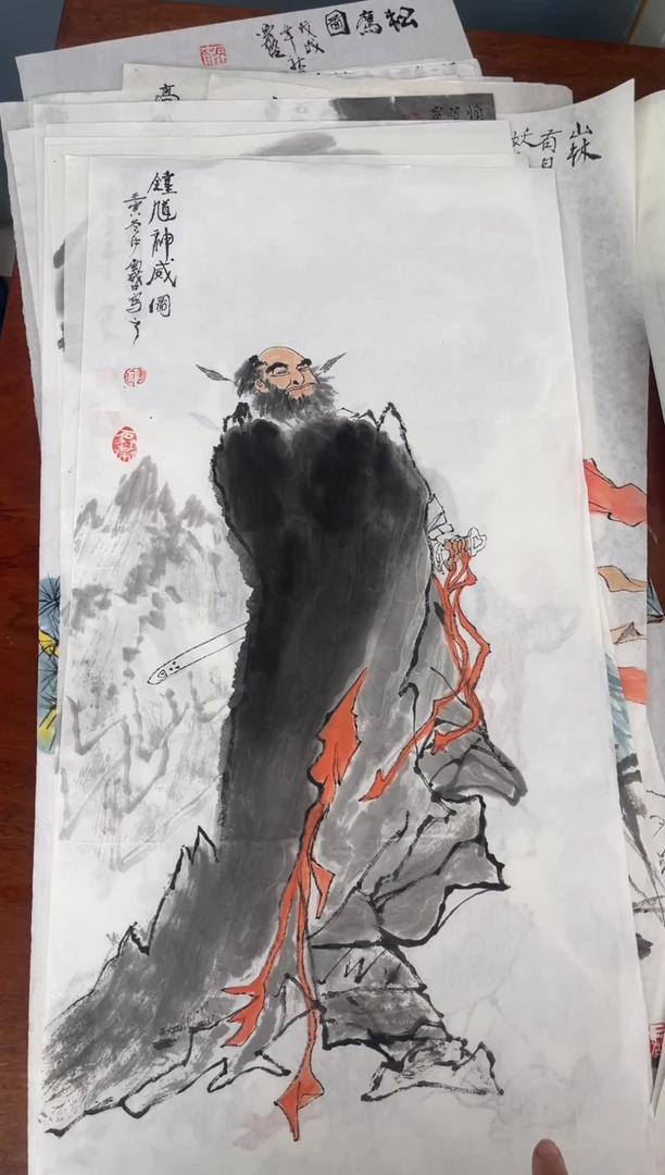 国画在**情国画山水花鸟作品