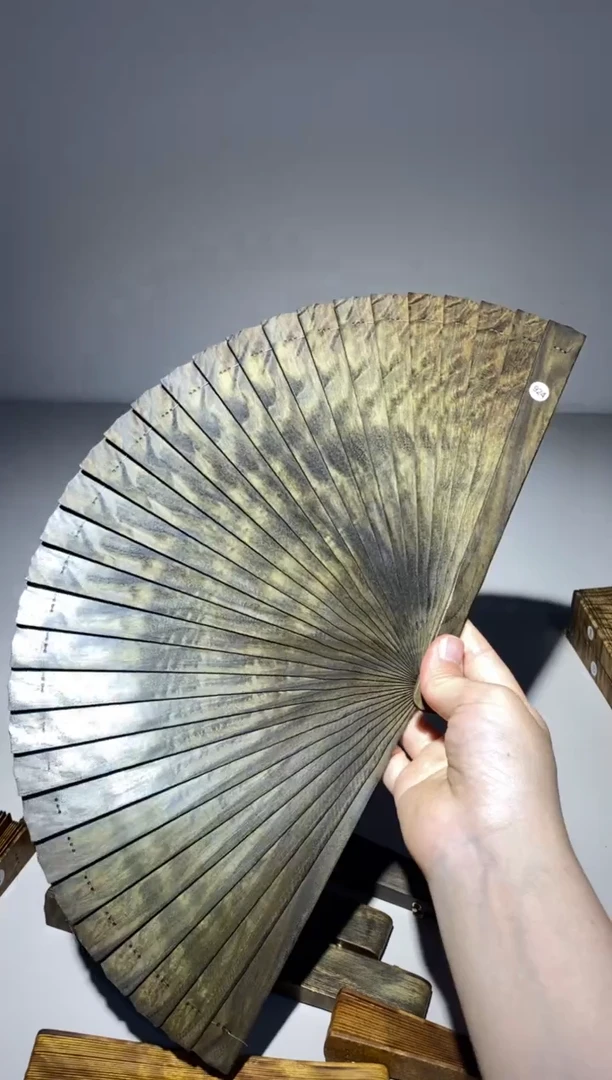 金丝楠金丝楠木阴沉乌木扇924