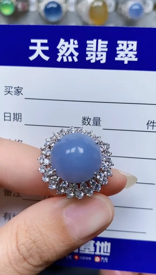 翡翠戒指银S925镶嵌288