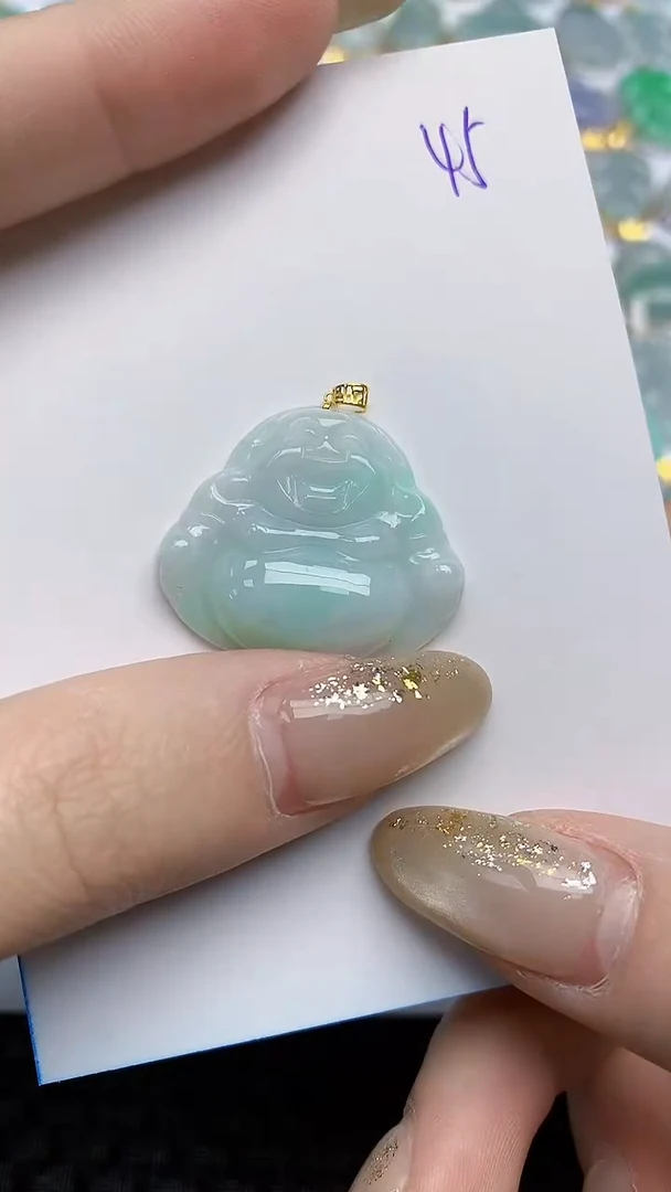 【闪购商品】翡翠颈饰18K金镶嵌天然A货翡翠