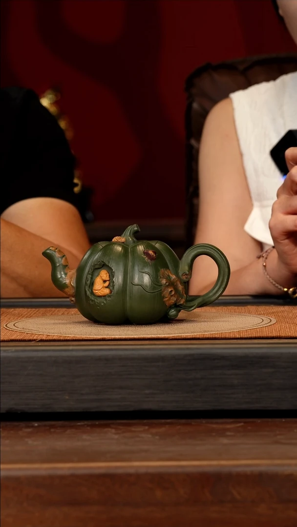 宜兴紫砂CYL 绿泥 南瓜 6 280cc