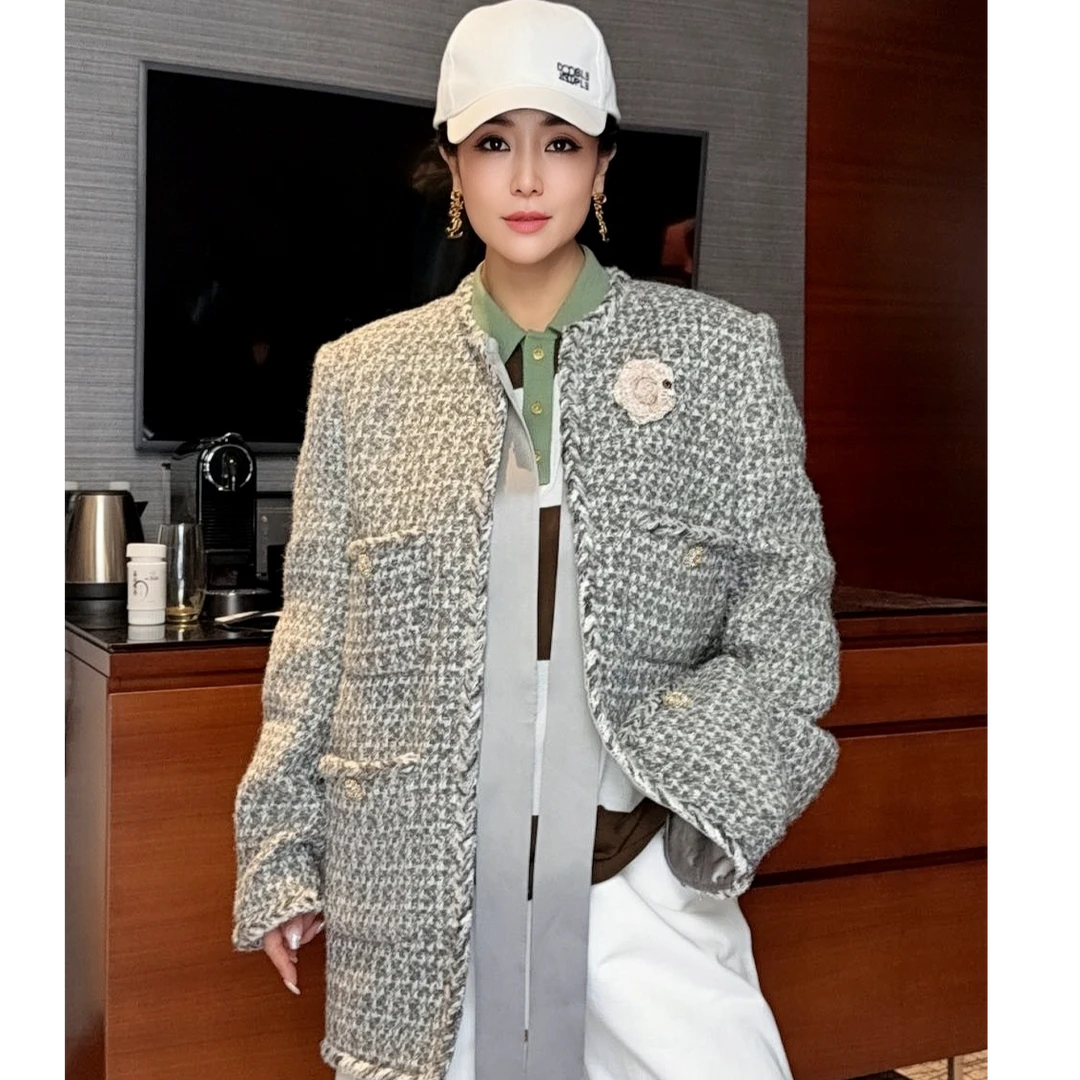 【顾文婷推荐】蒋云25新款 金银葱飘带小香外套 E25SS04904AA011